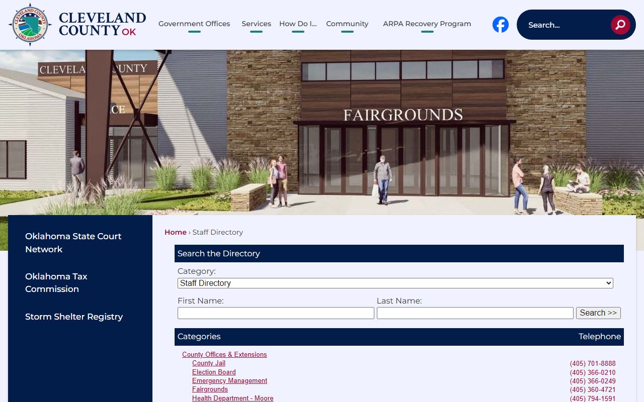 Cleveland County department directory for death index searches