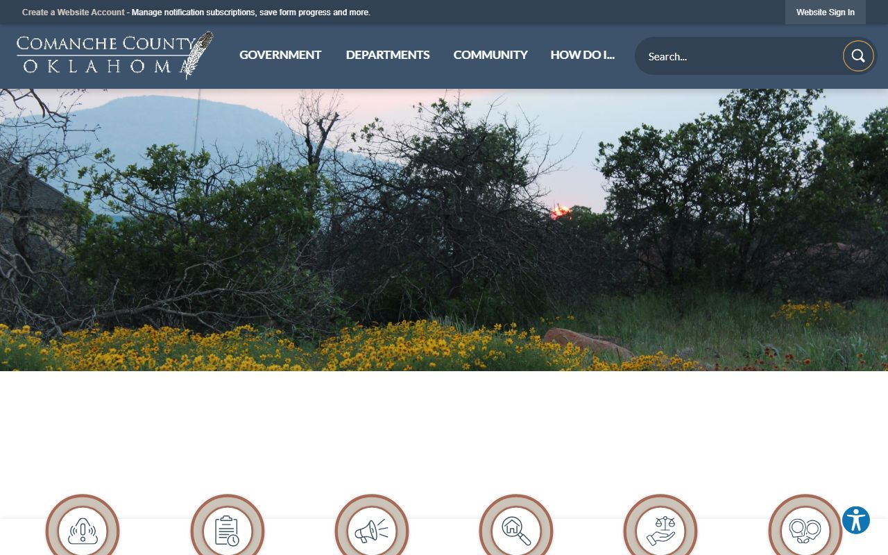 Comanche County official website for death index records