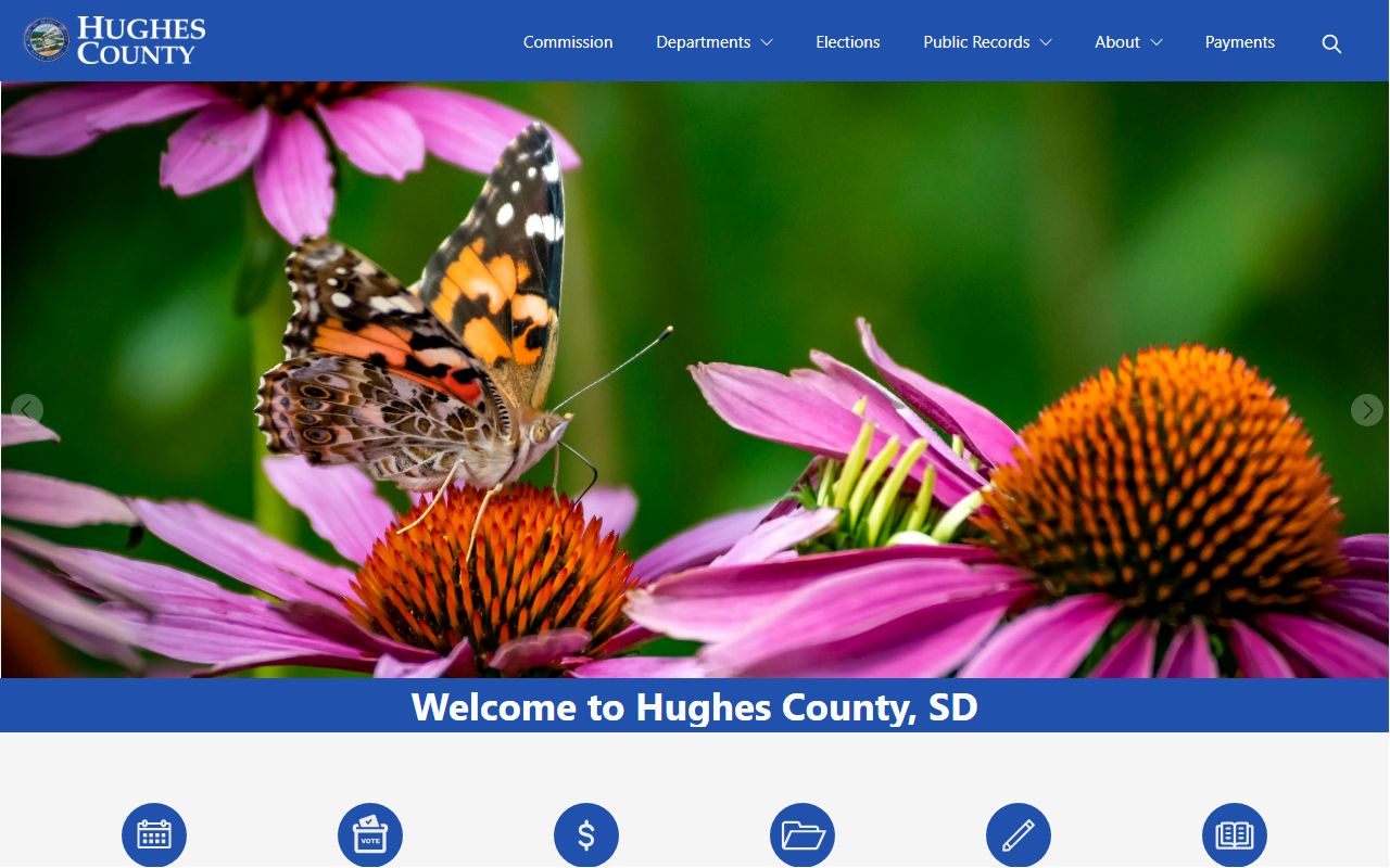 Hughes County government offices for death index records