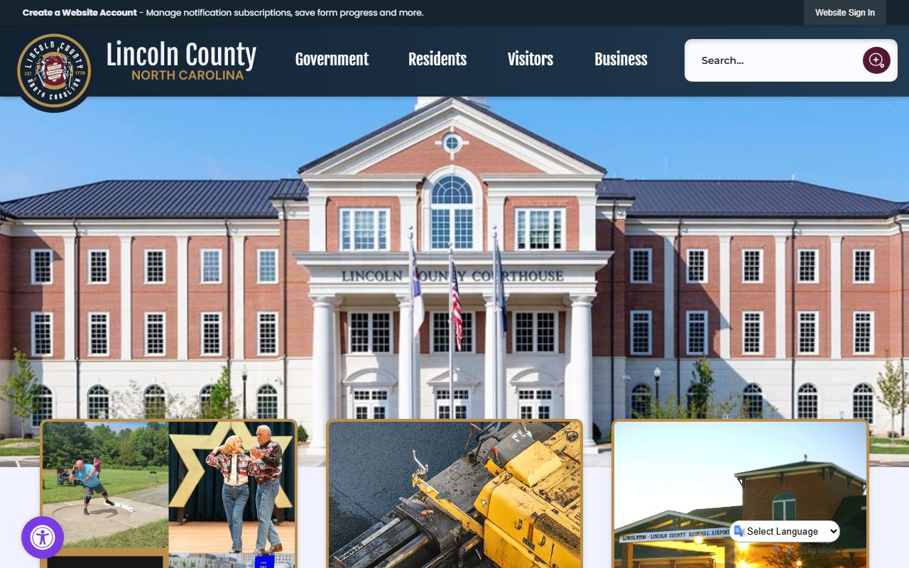 Lincoln County government website for death index records