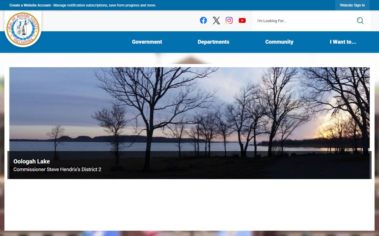Rogers County government website for death index records